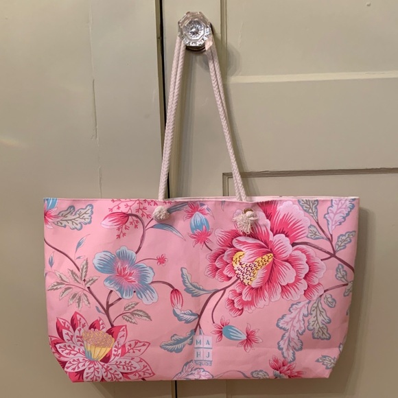 Pink Chinoiserie Mahjong Tote Bag - Picture 3 of 4